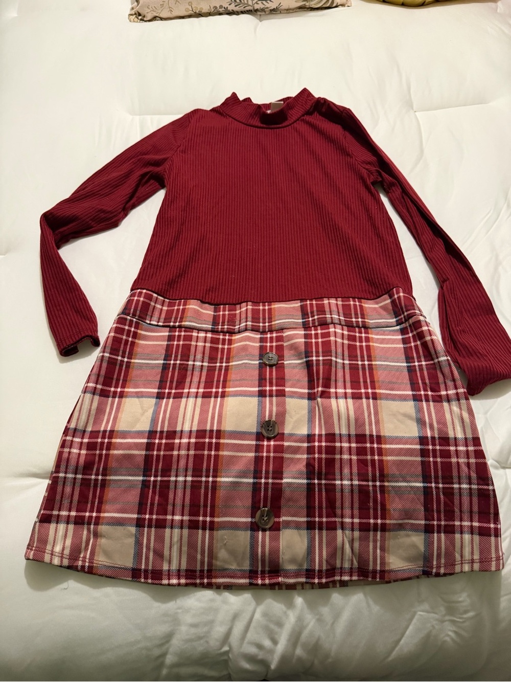 Knitworks Ribbed Burgundy Long-Sleeve Top